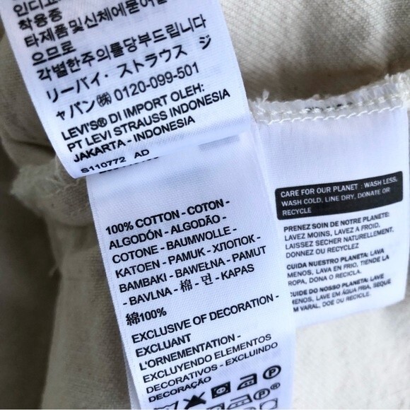 Levis Levi Strauss Denim Jean Jacket Ex-boyfriend Trucker Off White Butterfly S - Picture 11 of 11